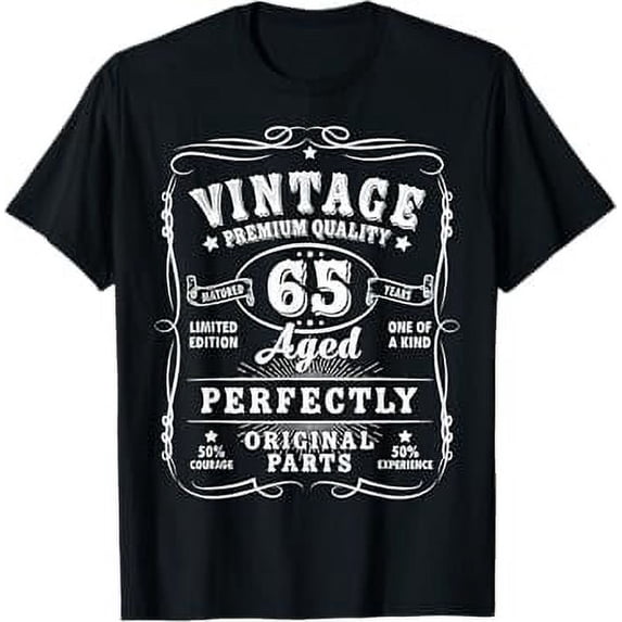Vintage 65th Birthday Decorations Men Gag Funny 65 Birthday T-Shirt