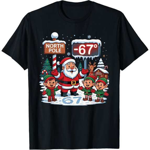 Vintage 67 Christmas Tee for Men, Holiday Graphic T-Shirt, Casual Short Sleeve Tee