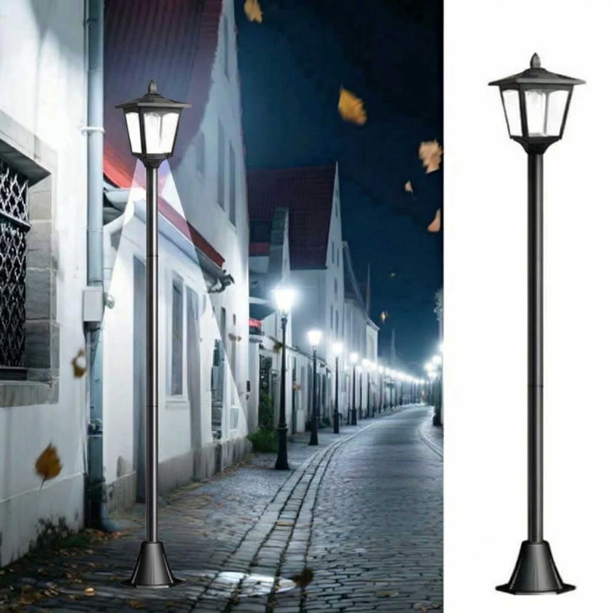 Vintage 67 Inch Solar Lamp Post Light Outdoor – Waterproof LED Pathway Lighting with Adjustable Pole for Lawn, Garden, Driveway, Patio
