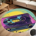 thumbnail image 1 of Vintage 70S Cassettes Round Carpet Living Room Bedroom Home Decoration Coffee Table Mat Lounge Rug Chair Mats, 1 of 5