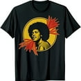 thumbnail image 1 of Vintage 70s Afro Man T-Shirt with Colorful Floral Design Retro Casual Tee, 1 of 5