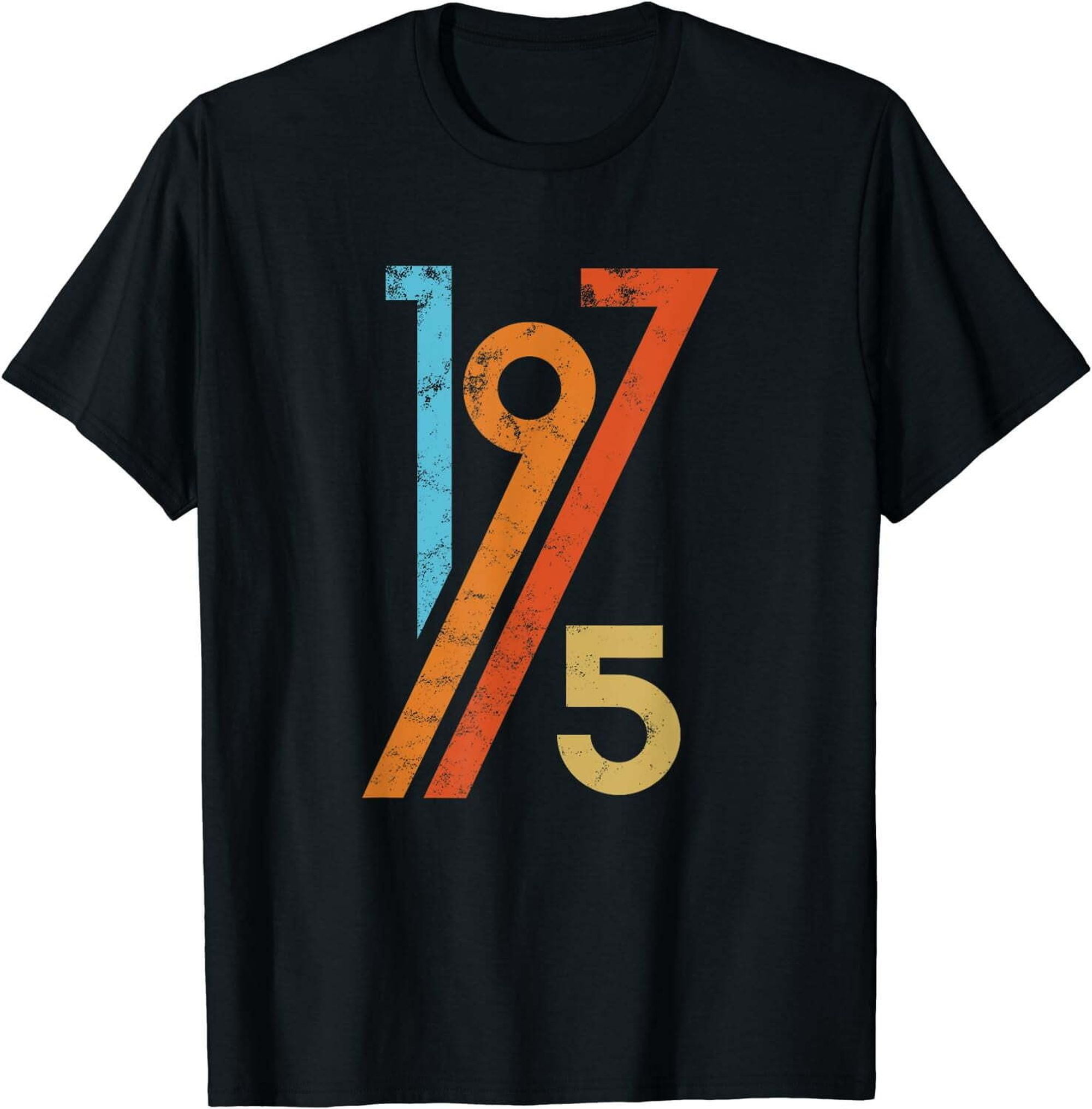 Vintage 70s Birthday Tee - Retro 1975 Shirt in Black XL - Walmart.com