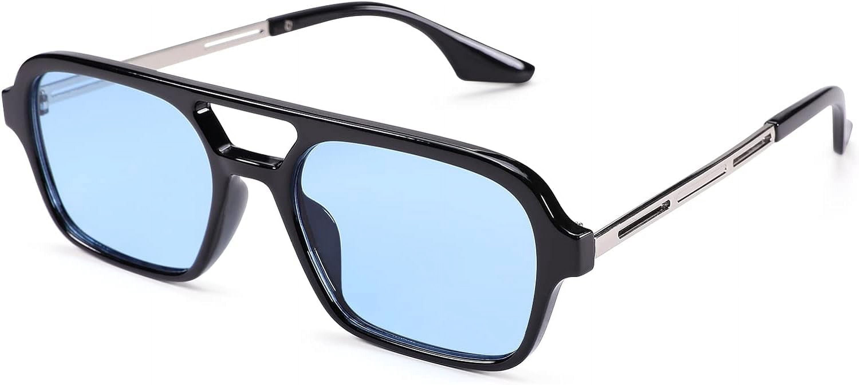 Retro 70s Square Flat Aviator Sunglasses UV400 Protection Retro Square Aviator Sunglasses Women Men 70s Trendy Plastic  main image 2