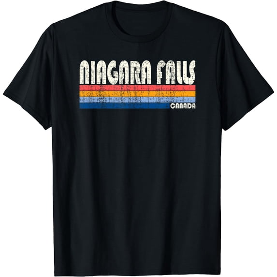 Vintage 70s Niagara Falls, Canada T-Shirt Black 4X-Large