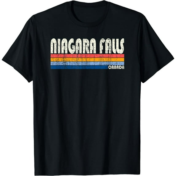 Vintage 70s Niagara Falls, Canada T-Shirt Black Medium
