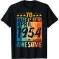 thumbnail image 1 of Vintage 70th Birthday Gift Funny April 1954 70 Years Old Men T-Shirt, 1 of 3