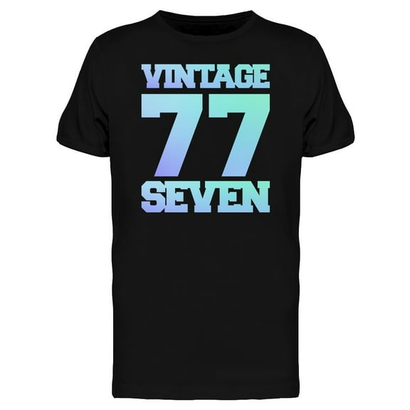 Vintage 77 Seven College Art T-Shirt Men -Image by Shutterstock, Male Small