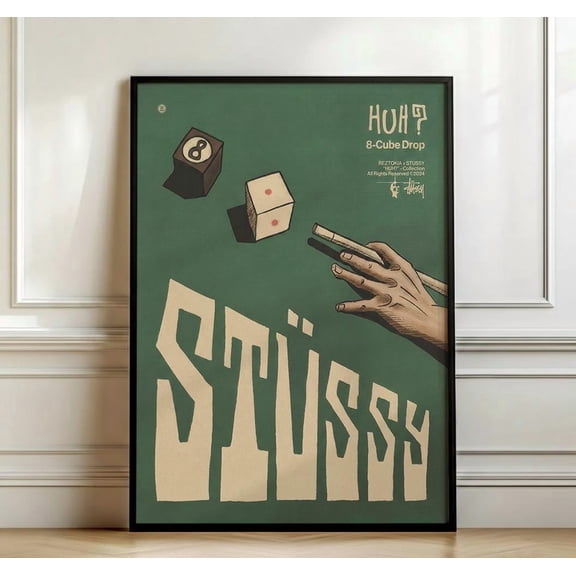 Vintage 8 Ball Poster Streetwear Hypebeast Wall Art Retro Billiards Poster Trendy Y2K Room Decor Cool Dice Art Mens Dorm Poster, Poster Only