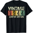 thumbnail image 1 of Vintage 80 Birthday Decorations Men 80th BDay 1944 Birthday T-Shirt, 1 of 3