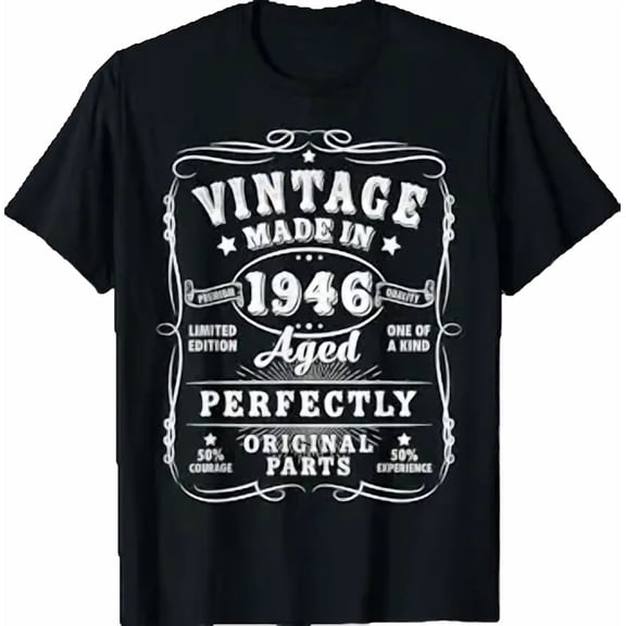 Vintage 80 Birthday Decorations Men 80yr 1946 80th Birthday T-Shirt