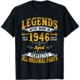 thumbnail image 1 of Vintage 80 Birthday Shirt for Men Legends were Born in 1946 T-Shirt, Unisex T-Shirt, 1 of 6