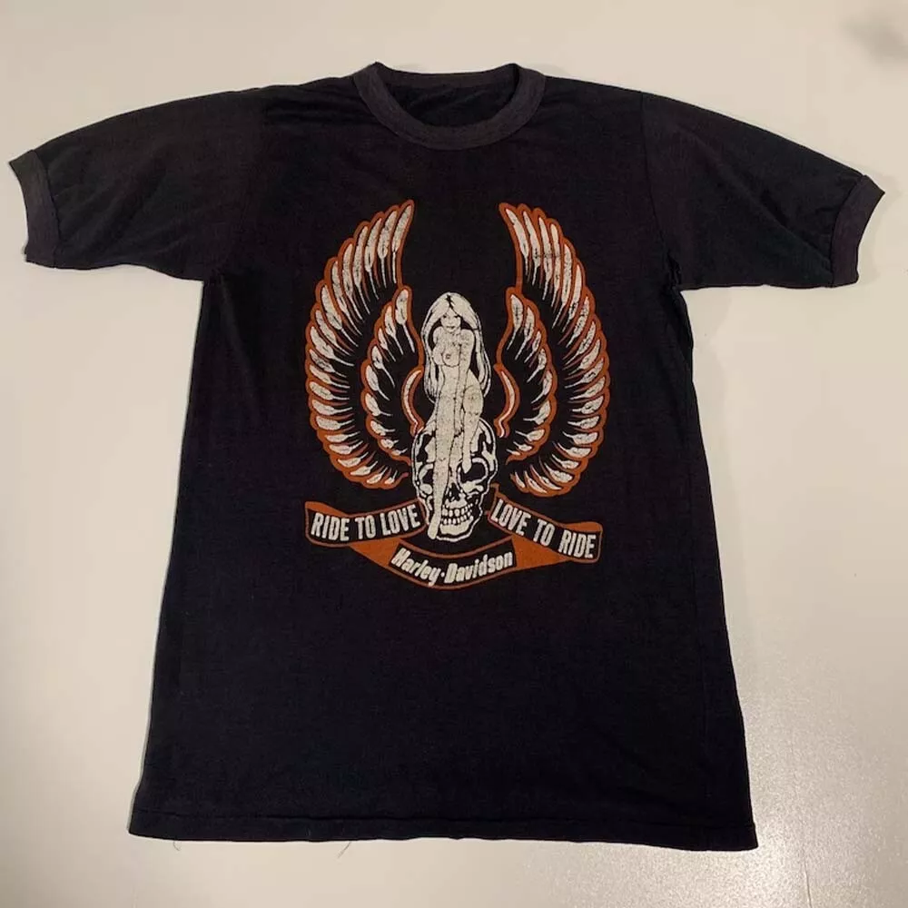 Vintage 80'S Extremely Harley-Davidson T-Shirt Naked Lady