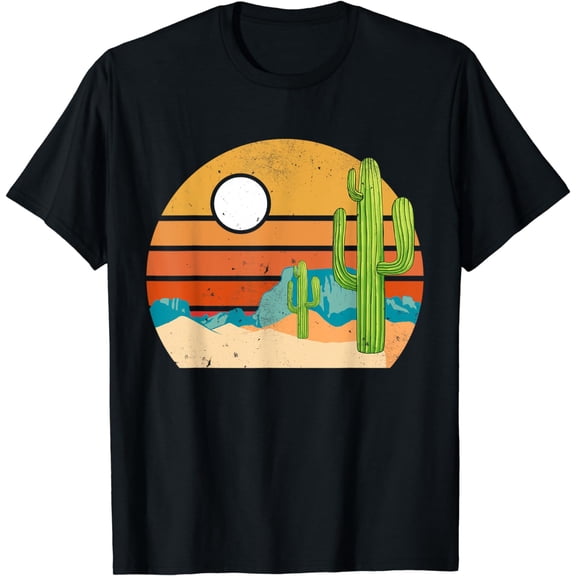 Vintage 80's Desert Cactus Scene Retro Mountains Southwest T-Shirt