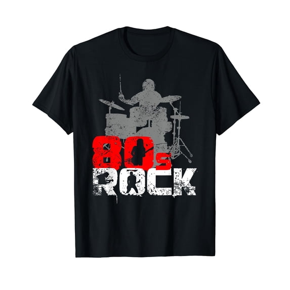 Vintage 80's Rock Music Drummer 80s Party Retro Music Band T-Shirt