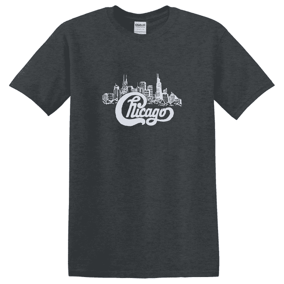 Vintage 80S Chicago Band Skyline T-shirt