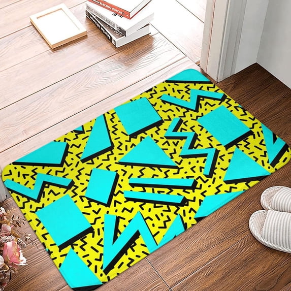 Vintage 80s 90s Bath Mats for Bathroom Non Slip, Fluffy Absorbent Microfiber Bath Mat Washable, Aesthetic Bathroom Rugs, Bath Mat for Shower Sink 16x24 Inch