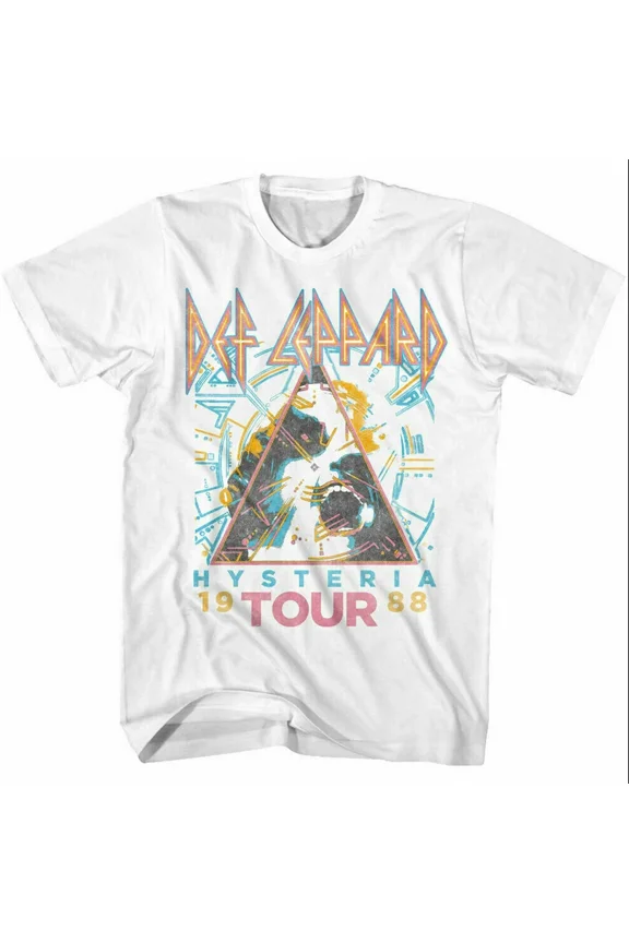 Vintage 80s Arena Rock Band Hysteria Tour 1988 T-Shirt, Shirt For Music Fan, Unisex Tee Multi