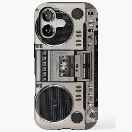 Vintage 80s Boombox Retro Music Player Nostalgia Style with iPhone 17 to 11 Pro Max V10311