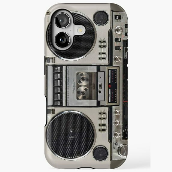 Vintage 80s Boombox Retro Music Player Nostalgia Style with iPhone 17 to 11 Pro Max
