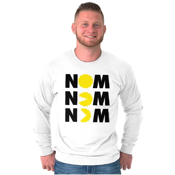 Vintage 80s Game On PACMAN Retro Long Sleeve TShirt Men Women Brisco Brands S
