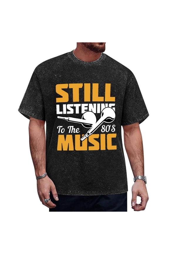 Vintage 80s Music Lover Graphic Tee with Retro Headphones Design for Men and Women Casual Cotton T-Shirt