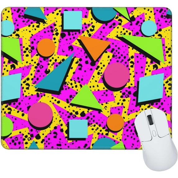 Vintage 80s Style Memphis Mouse Pad Retro Fashion Rectangle Waterproof Mouse Mat NonSlip Rubber Base with Durable Stitched Edges Add a Blast from the Past to Your Desk