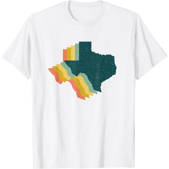 Vintage 80s Western State Native Texan Pride Retro Texas Map T-Shirt