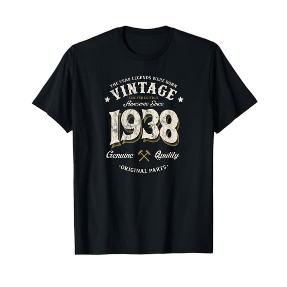 Vintage 87th Birthday Legends T-Shirt for Awesome Celebrations Since 1938