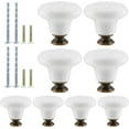 thumbnail image 1 of Vintage 8pcs White Ceramic Cabinet Knobs & Pulls for Closet, Cupboard & Furniture, 1 of 14