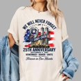 thumbnail image 1 of Vintage 9/11 25th Anniversary Shirt, We Will Never Forget Comfort Tee, Patriot Day Remembrance Gift, September 11 Memorial T-Shirt Multicolor, 1 of 4