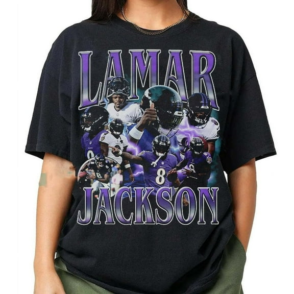 Vintage 90S Lamar Jackson T-Shirt, Football Gift For Fan, American Football Shirt, Classic 90S Graphic Tee