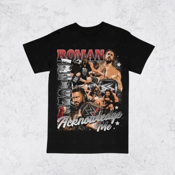 Vintage 90S Roman Reigns Tee Wrestling Tee Shirt, Homage Retro Bootleg Tee