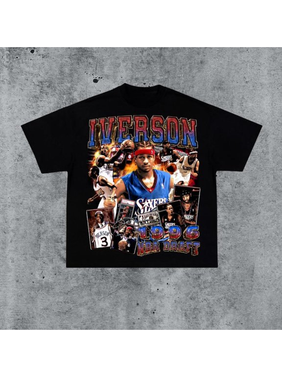 Vintage 90s Allen Iverson Shirt Retro Classic Graphic Tee Bootleg Bestseller Unisex Sport Gift