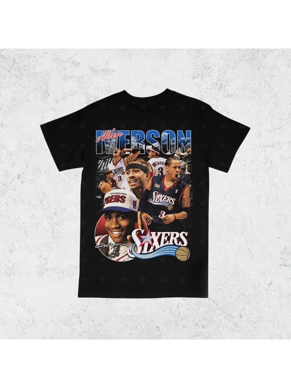 Vintage 90s Allen Iverson Tee Shirt Homage Retro Classic Graphic Tee Bootleg Bestseller Unisex Sport Sweatshirt Gift,Black Color,Size M