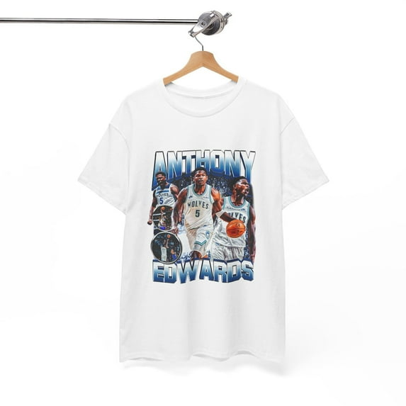 Vintage 90s Anthony Edwards Shirt, Retro Graphic Bootleg 90s Rap Tee, Minnesota Timberwolves Fan Gift,White Color,Size 2XL