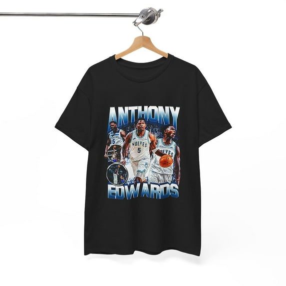 Vintage 90s Anthony Edwards Shirt, Retro Graphic Bootleg 90s Rap Tee, Minnesota Timberwolves Fan Gift