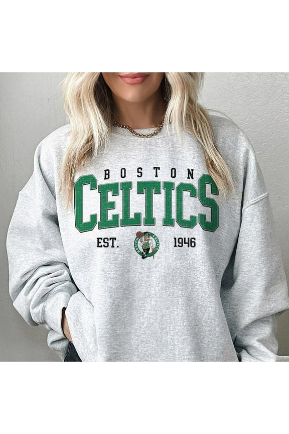 Vintage 90s Boston Sweatshirt, Crewneck Celtics Sweat, Gift For Celtics Fan, Basketball Tee