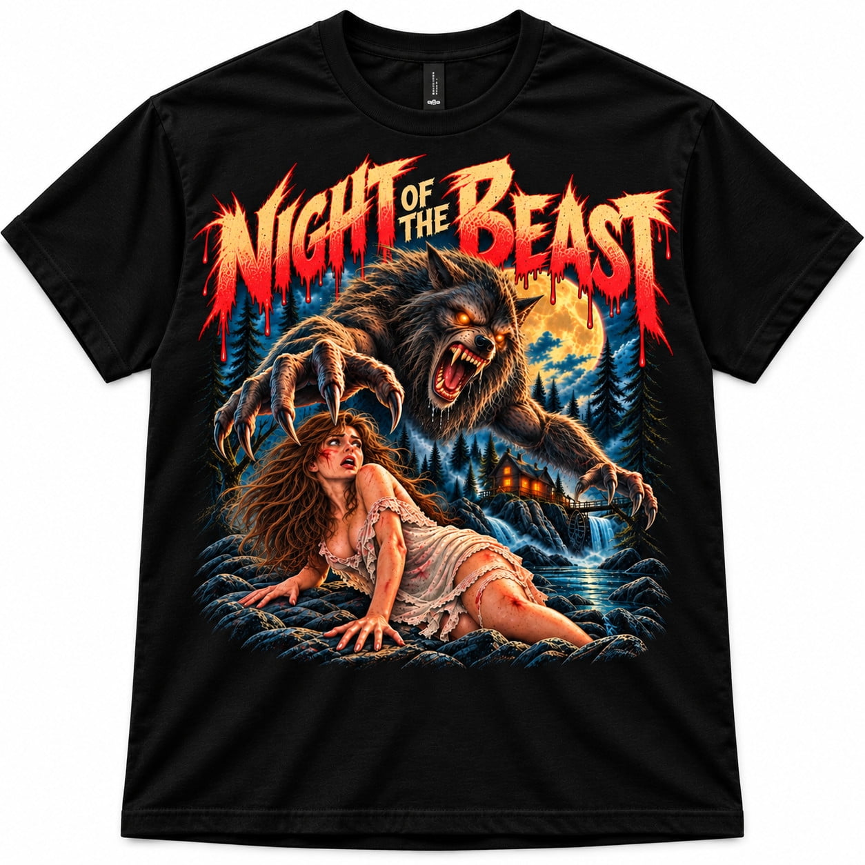 Pet Store Werewolf Vintage 90s Comic Book Style Werewolf Horror T Shirt Night Of The Beast ...