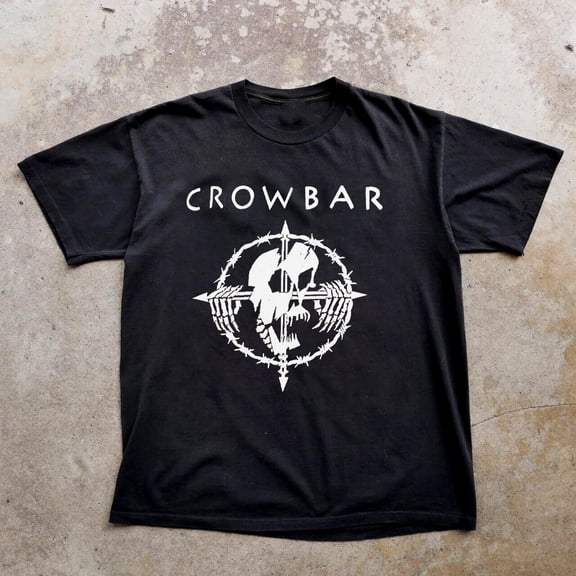 Vintage 90s Crowbar Band Short Sleeve Cotton Black Full Size T-Shirt
