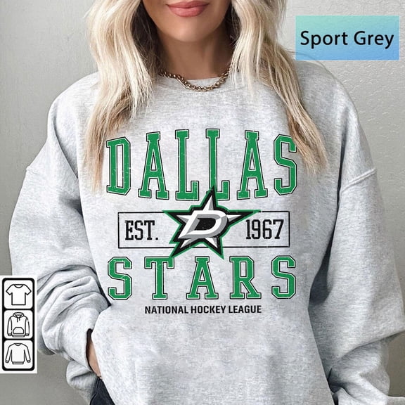 Vintage 90s Dallas Hockey Sweatshirt, Stars Hockey Fan Shirt, Gift For Her, Gift For Him