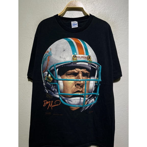 Vintage 90s Dan Marino Dolphins Shirt, Quarterback Graphic Tee,black Color,Size 2XL