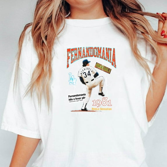 Vintage 90s Fernandomania The Fernando Valenzuela Baseball Unisex T-Shirt, up to 5XL
