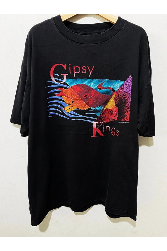 Vintage 90s Gipsy Kings Band Shirt Short Sleeve Black Unisex S-2345XL NE2146