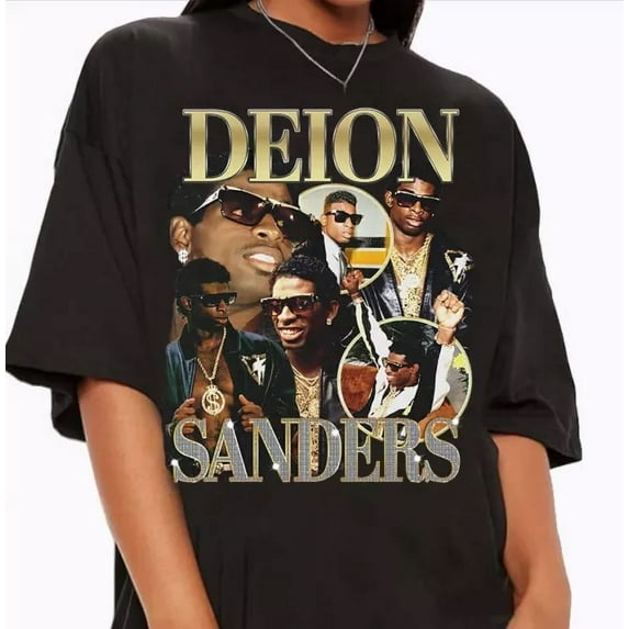 Vintage 90s Graphic Deion Sanders TShirt - Retro Retro American Football