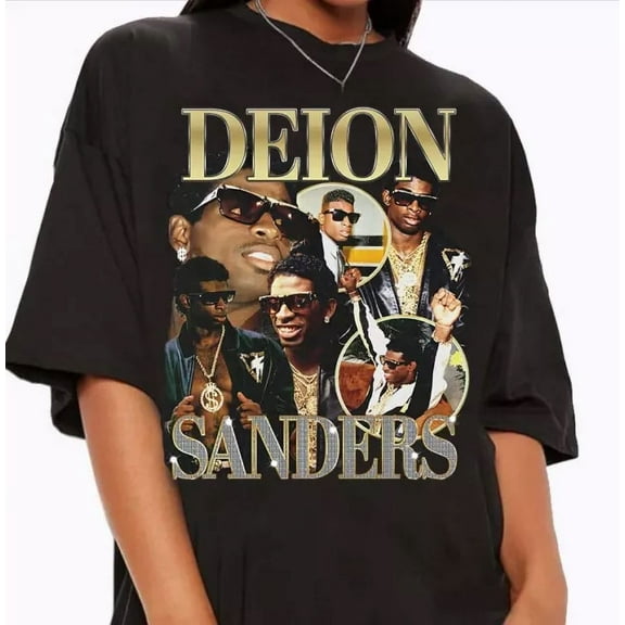 Vintage 90s Graphic Deion Sanders TShirt - Retro Retro American Football