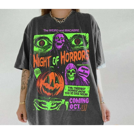 Vintage 90s Halloween Movies Shirt, Retro Horror Night Shirt, Halloween Vibes Shirt, Halloween Shirt, Horror Movies Characters Shirt