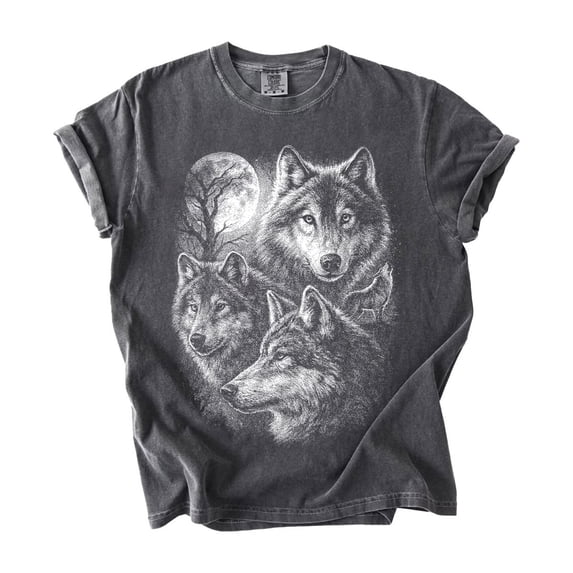 Vintage 90s Howling Wolf Graphic T-Shirt, Grunge Retro Gothic Nature Tee, Y2K Wildlife Gift