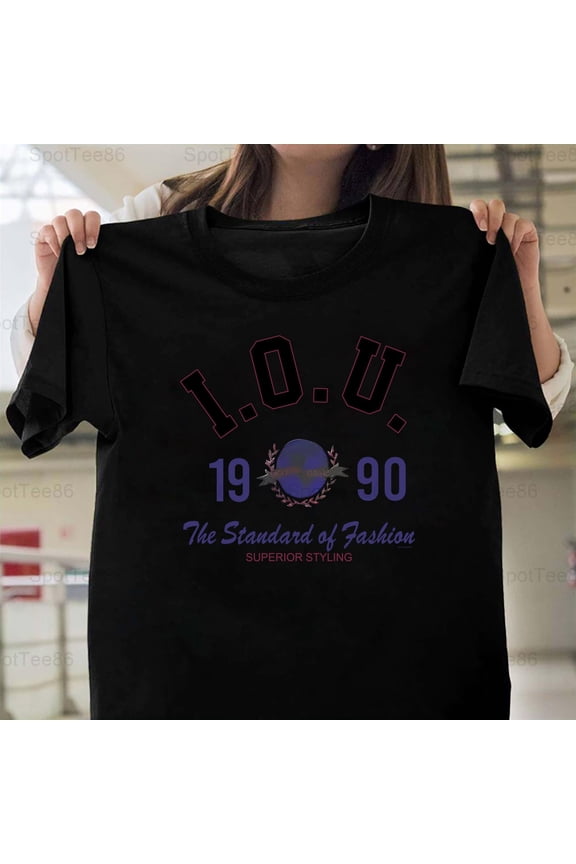 Vintage 90s IOU Retro Style Nostalgic Old School Aesthetic Graphic G107 Unisex T-Shirt Y1290, Up to Size 5XL