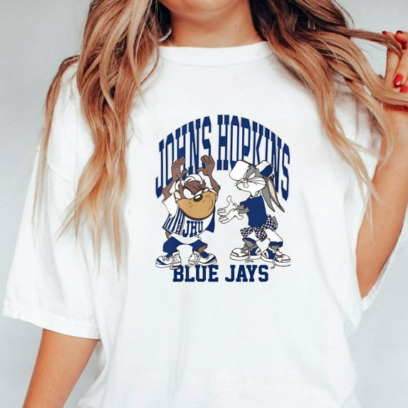 Vintage 90s Johns Hopkins University Blue Jays Collegiate Style Unisex T-Shirt, up to 5XL