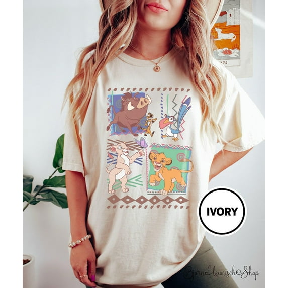 Vintage 90s Lion King Simba And Timon T-Shirt, The Lion King, Disney Comfort Color Shirt, Animal Kingdom, Timon Pumba Simba, Granite Color, Size S